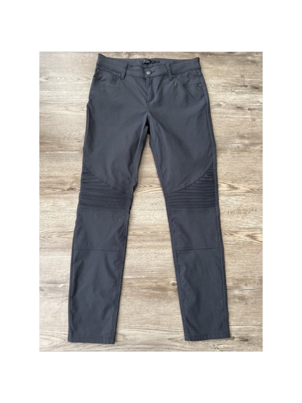 prAna Stretch Zion Skinny Pants‎ Womens 10 Short Coal Gray Nylon UPF 50+ Hiking